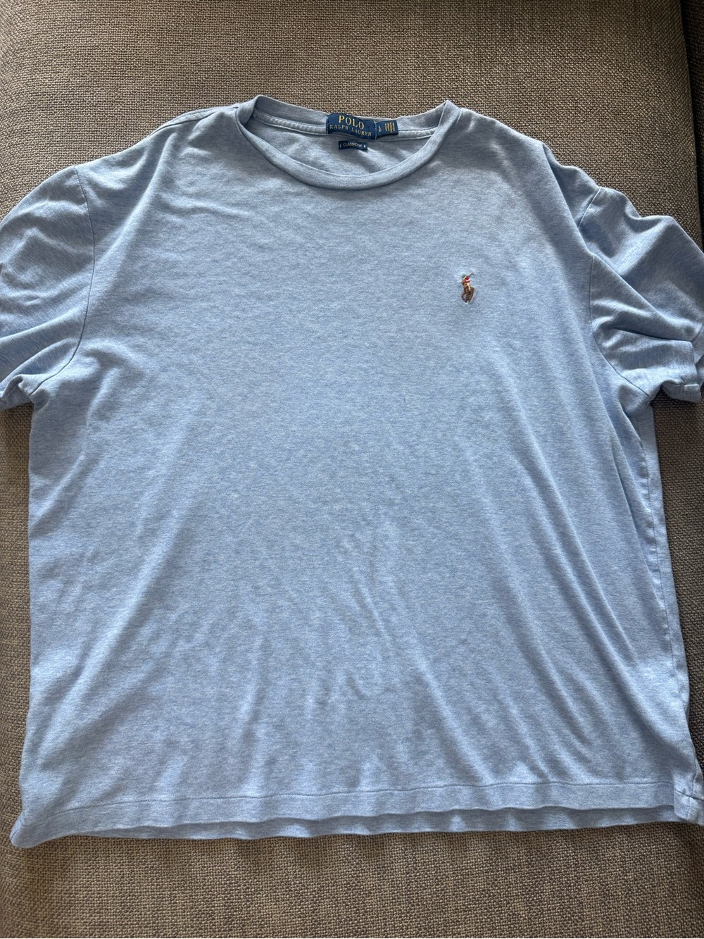 Vintage Polo Ralph Lauren Blue Classic Fit Preppy Logo Short Sleeve Shirt Size L